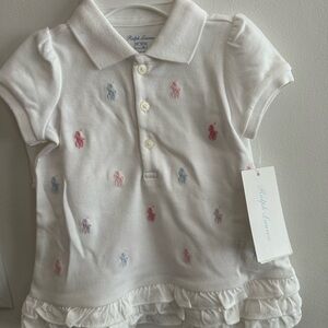 Ralph Lauren baby girl Polo with Multicolor Embroidery NWT